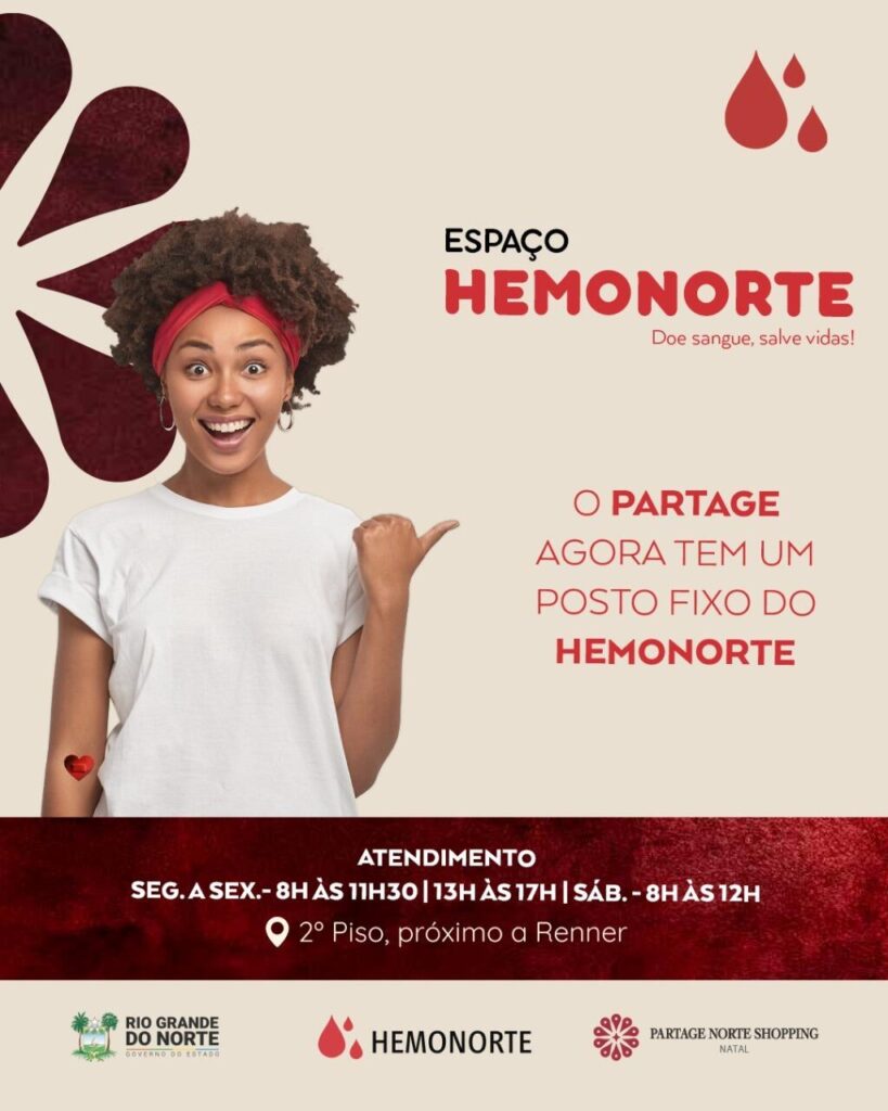 Hemonorte abre hoje posto de coleta no Partage Norte Shopping Natal ⋆  Pense! Numa Notícia